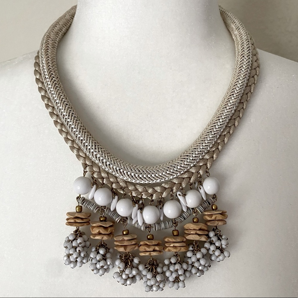 ANTHROPOLOGIE Beaded and Braided Necklace